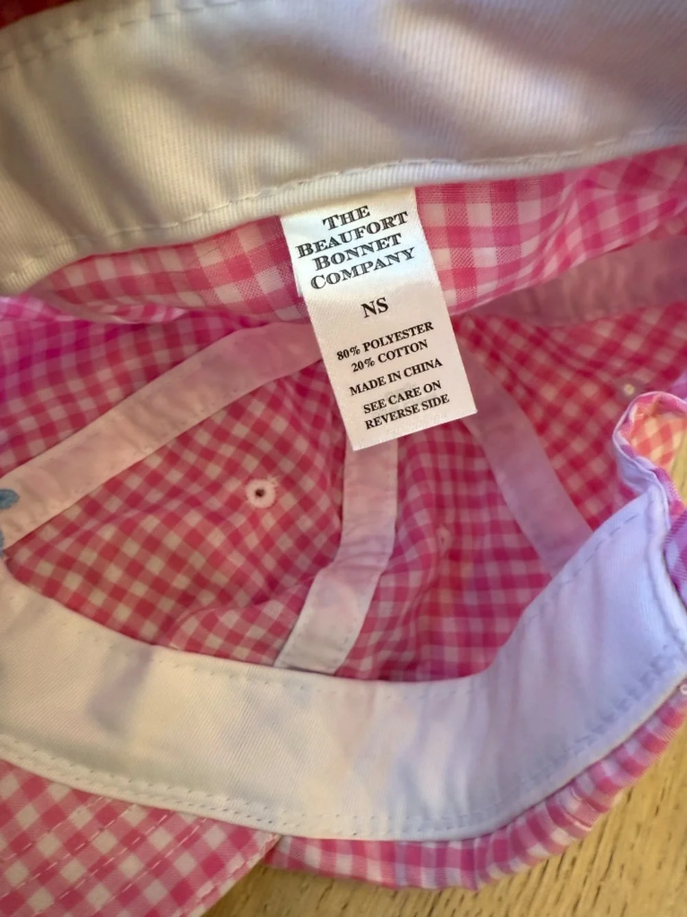 TBBC Covington Cap Hamptons Hot Pink Gingham Beale Street Blue Stork NWOT